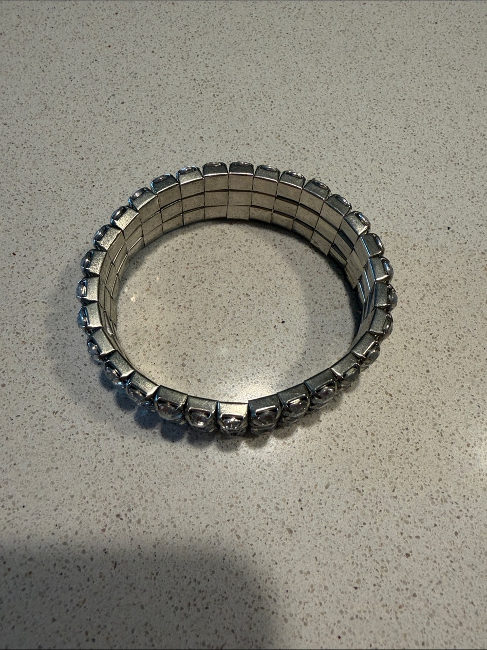 Lane Bryant Silver-Tone Stretch Bracelet with Clear Stones